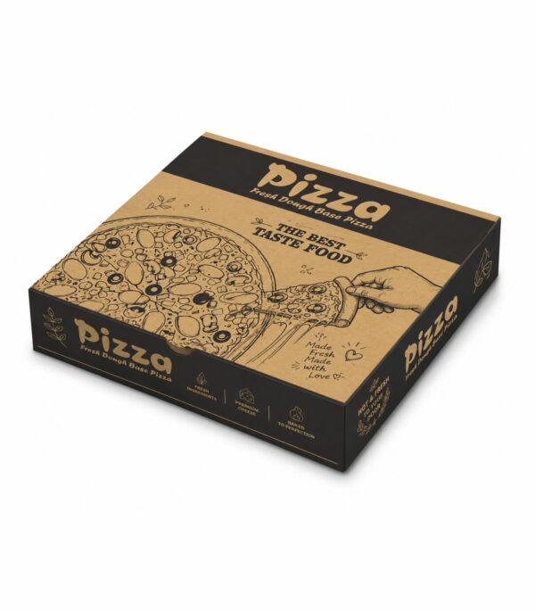 Custom pizza delivery box with strong corrugated packaging